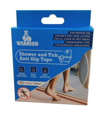 Warrior Anti Slip Tape 25MM Width 5 Meter Length Clear AST-255-CLR, available in 25MM width, is designed specifically for showers and tubs.